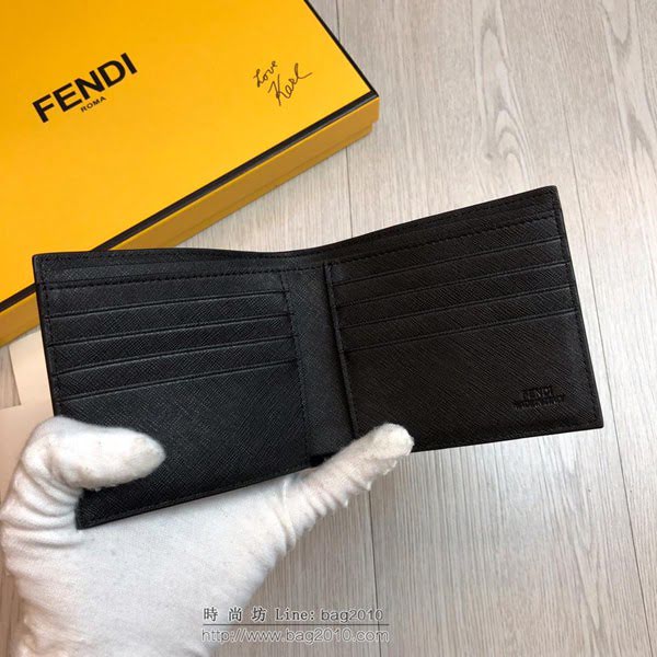 FENDI短夾錢包 19年春夏季最新手包 小摔牛皮 芬迪對折錢包  fdz2140